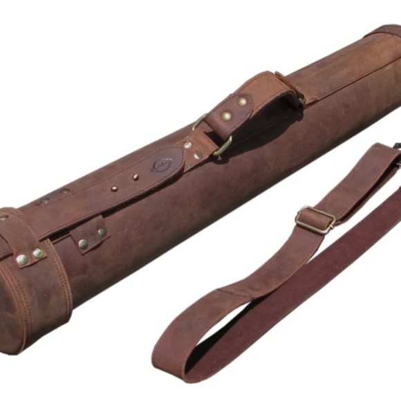Leilamos Bags Leilamo Leather Art Case Carrying Tube Architects Bag